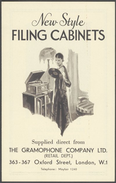 Armadi della Compagnia del Grammofono, anni 1920 da Wilfred Fryer, Curtis Advertising Agency