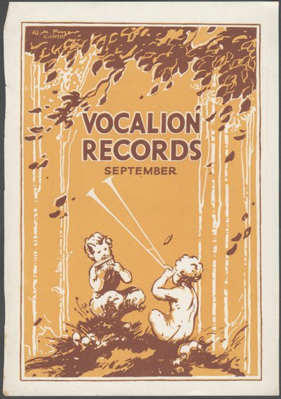 Bollettino dei dischi Vocalion, anni 1920 da Wilfred Fryer, Curtis Advertising Agency