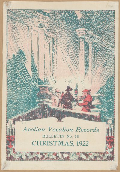 Bollettino dei dischi Vocalion, Natale, 1922 da Wilfred Fryer, Curtis Advertising Agency