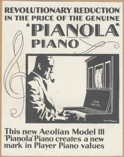 Pianole della Aeolian Company, anni 1920 da Wilfred Fryer