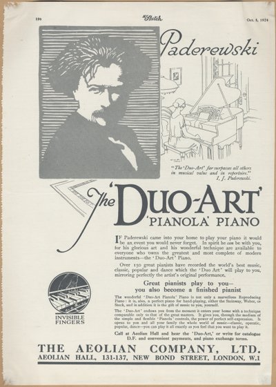 Pianole della Aeolian Company da Wilfred Fryer
