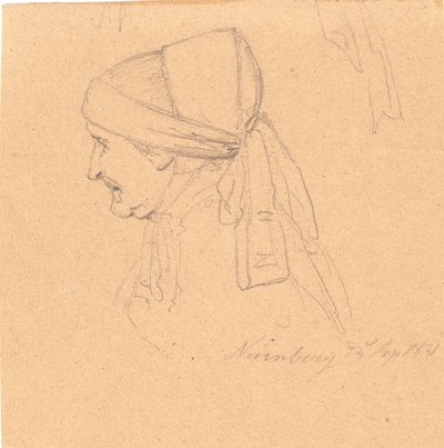 Testa di una vecchia donna. Profilo a sinistra da Wilhelm Bendz