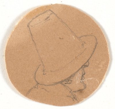 Uomo con cappello alto. Profilo a destra da Wilhelm Bendz