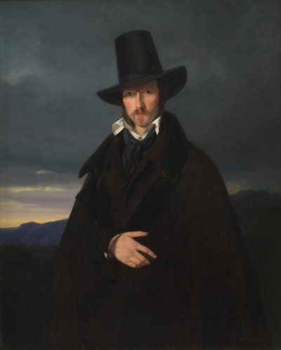 Ritratto del pittore tedesco Wilhelm von Kaulbach da Wilhelm Bendz