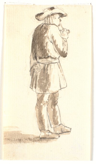 Uomo in piedi che fuma una pipa da Wilhelm Bendz