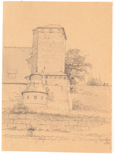 Edificio della torre. Norimberga da Wilhelm Bendz