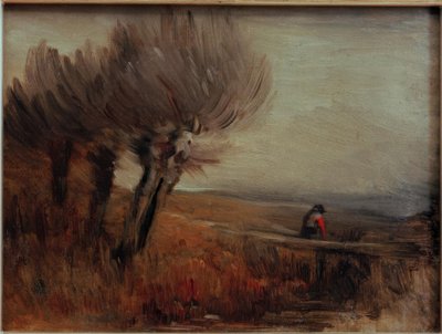 Paesaggio pianeggiante con tre salici da Wilhelm Busch