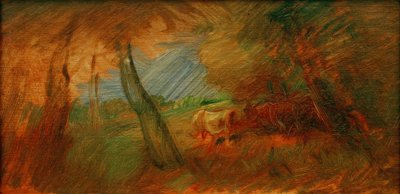 Prato boschivo autunnale con mucche da Wilhelm Busch