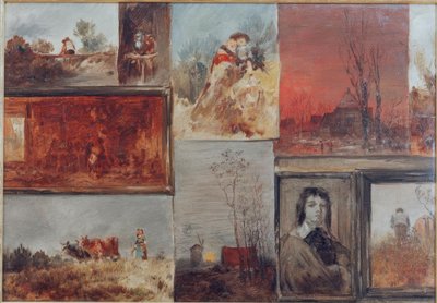 Immagine composita con nove studi da Wilhelm Busch