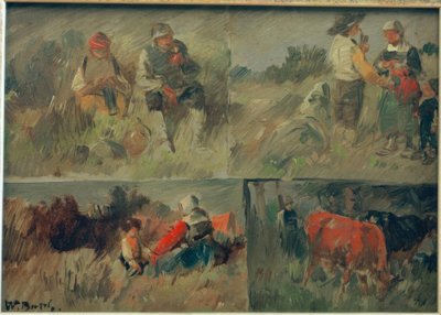Immagine raccolta: quattro scene rurali da Wilhelm Busch