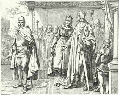 Ernesto II, Duca di Svevia, davanti al Re Corrado II di Germania dopo essersi ribellato contro di lui da Wilhelm Camphausen