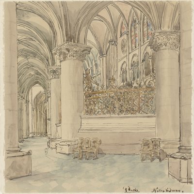 Interno di Notre-Dame a Parigi da Wilhelm Cornelis Bauer