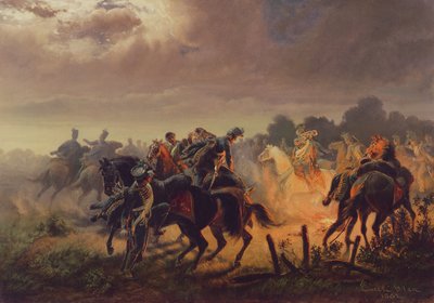 Allarme notturno, avamposto degli ussari nella campagna italiana 1848-49, 1862 da Wilhelm Emele