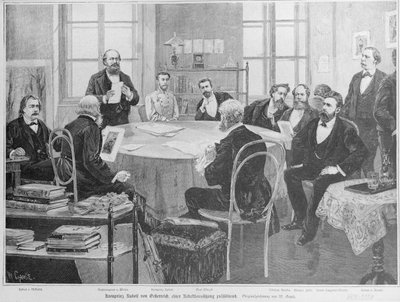 Principe ereditario Rodolfo a una riunione editoriale (xilografia) da Wilhelm Gause