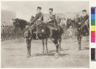 Imperatore Francesco Giuseppe I e zar Nicola II alla parata sul Champ-de-Mars a San Pietroburgo da Wilhelm Gause