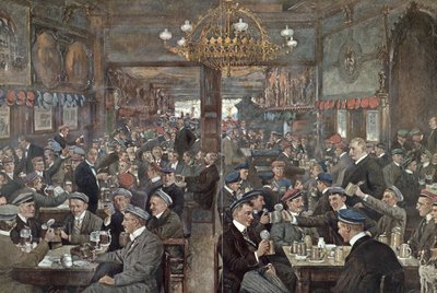 La brasserie degli studenti del Thuringer Hof a Lipsia, c.1900 da Wilhelm Gause
