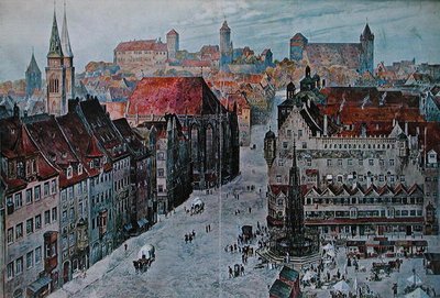 Il Hauptmarkt, Norimberga da Wilhelm Georg (after) Ritter