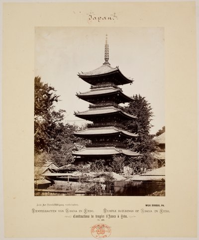 Edifici del tempio di Asaxa a Yedo (Edo) da Wilhelm J. Burger