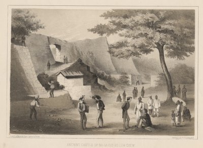 Antico castello di Na-Ga-Cus-Ko, Lew Chew, 1855 da Wilhelm Joseph Heine