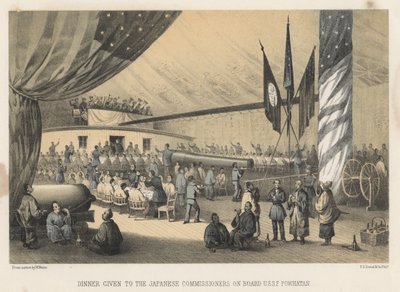Cena offerta ai commissari giapponesi a bordo della U.S.S.F. Powhatan, 1855 da Wilhelm Joseph Heine