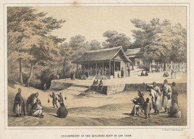 Accampamento della spedizione a Lew Chew, 1855 da Wilhelm Joseph Heine