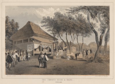 Casa della Compagnia dei Pompieri e Motore, Yokohama da Wilhelm Joseph Heine