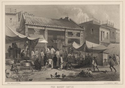 Mercato del pesce Canton, 1855 da Wilhelm Joseph Heine