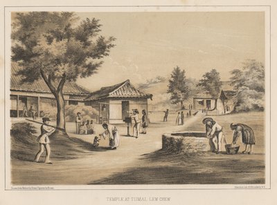 Tempio a Tumai, Lew Chew, 1855 da Wilhelm Joseph Heine