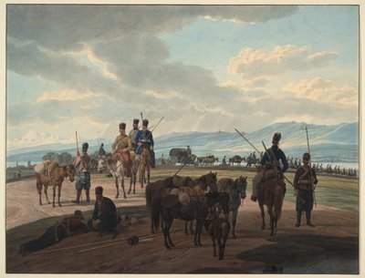 Cosacchi russi in marcia da Wilhelm Kobell Ritter von