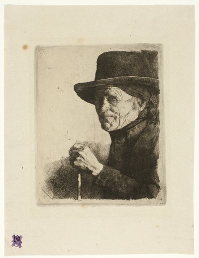 Vecchio con bastone da passeggio da Wilhelm Maria Hubertus Leibl