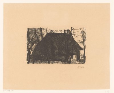 Fattoria tra alberi spogli da Wilhelm Maria Hubertus Leibl (signed by artist)