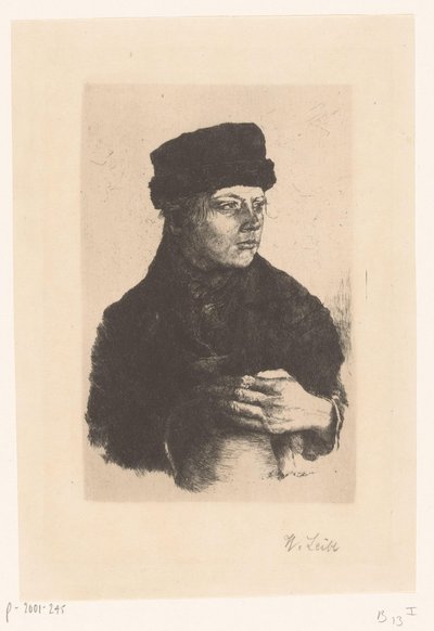 Ragazzo contadino con brocca da Wilhelm Maria Hubertus Leibl (signed by artist)