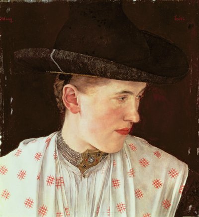 Testa di una Ragazza Contadina, c.1880 da Wilhelm Maria Hubertus Leibl