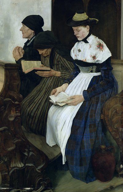 Tre Donne in Chiesa, 1882 da Wilhelm Maria Hubertus Leibl