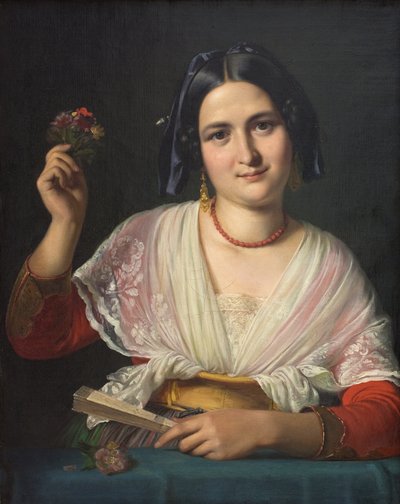 Una donna romana in abito elegante da Wilhelm Marstrand