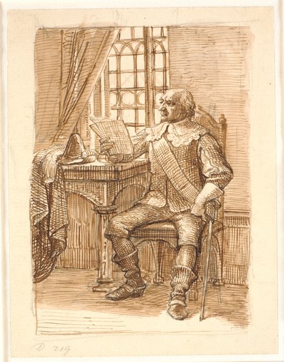 Nobile del tempo di Chr. 4 che legge una lettera da Wilhelm Marstrand