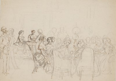 Serata a casa della principessa Charlotte Frederikke a Roma da Wilhelm Marstrand