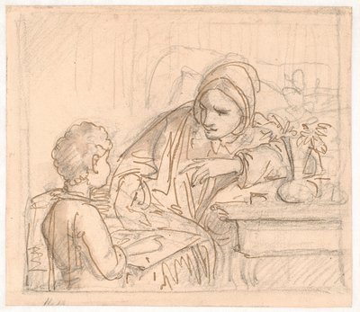 Annette Hage mostra immagini a suo nipote Hother da Wilhelm Marstrand