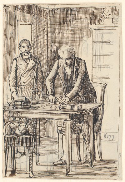 La lettera viene sigillata mentre il servitore aspetta da Wilhelm Marstrand