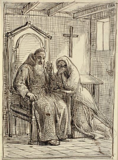 Il confessore spaventato da Wilhelm Marstrand
