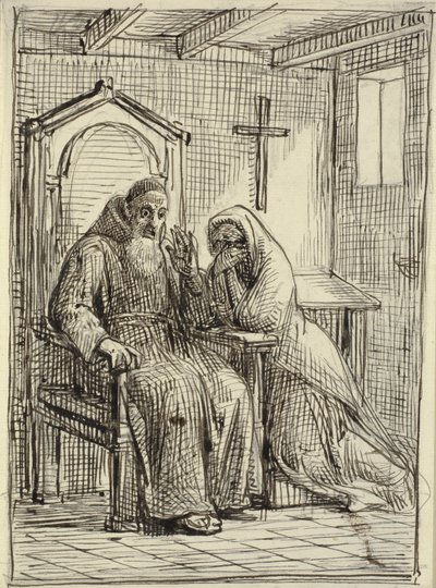 Il confessore spaventato da Wilhelm Marstrand