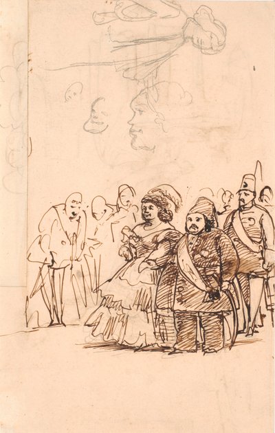Il principe turco Mehemet Aly come cavaliere della contessa Danner durante la sua visita a Copenaghen, maggio 1859 da Wilhelm Marstrand