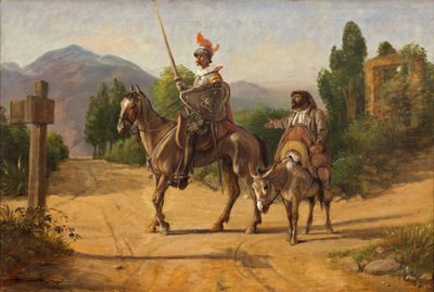 Don Chisciotte e Sancho Panza a un bivio, dopo il 1847 da Wilhelm Marstrand