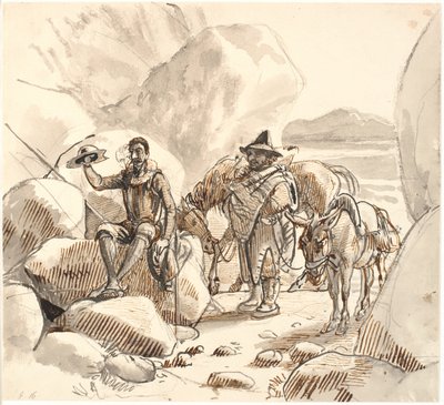 Don Chisciotte insegna a Sancho la fama e il futuro dei cavalieri da Wilhelm Marstrand