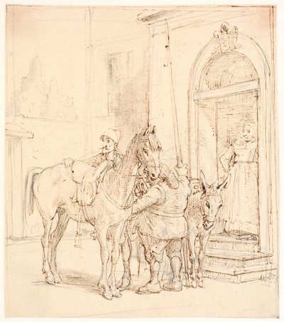 Don Chisciotte e Sancho Panza fuori dalla locanda da Wilhelm Marstrand