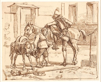 Don Chisciotte monta a cavallo da Wilhelm Marstrand