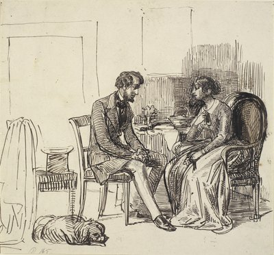 Un signore in visita a una giovane dama da Wilhelm Marstrand