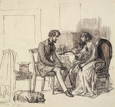 Un signore in visita a una giovane dama da Wilhelm Marstrand