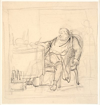 Un uomo grasso al tavolo da pranzo da Wilhelm Marstrand