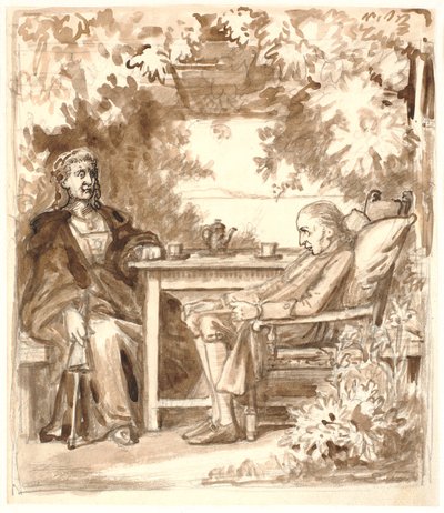 Ewald riceve a Rungsted in un padiglione con vista su Hven la visita della sua madre crudele da Wilhelm Marstrand